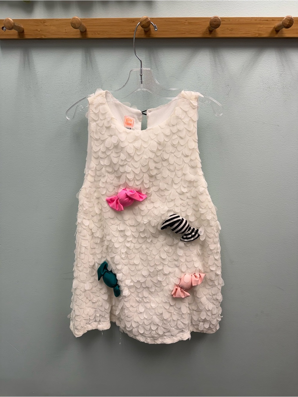 Girls' Textured Bow Accent Party Dress